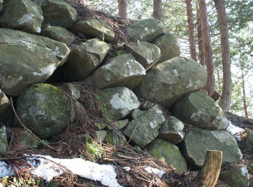 小島城跡の算木積みの石垣